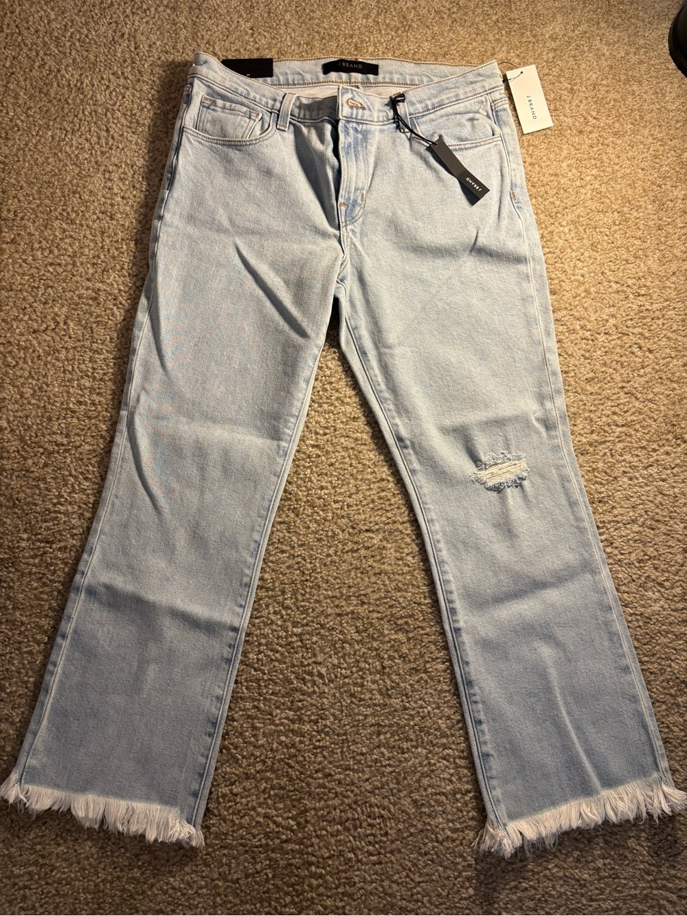 J Brand Selena Mid-Rise Crop Boot Light Wash